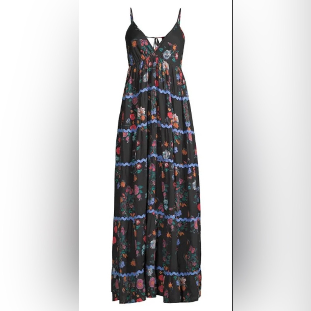 Chic Floral Black Maxi Dress